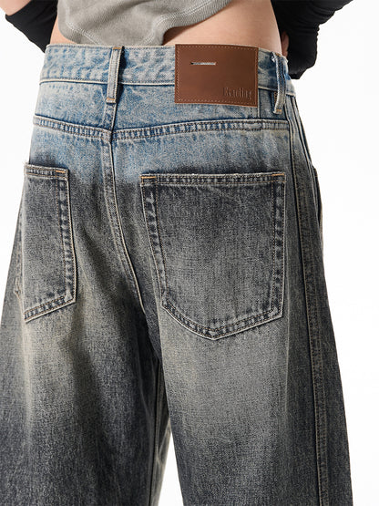 Paint Print Wide Leg Denim Jeans WN23101