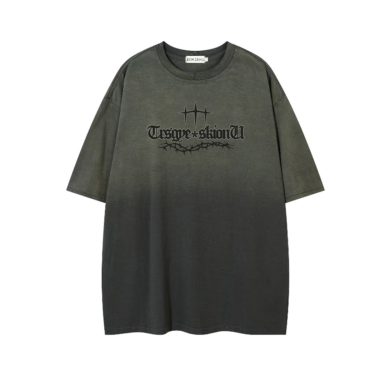 Gradient Thorn Logo Print Short Sleeve T-Shirt WN25806