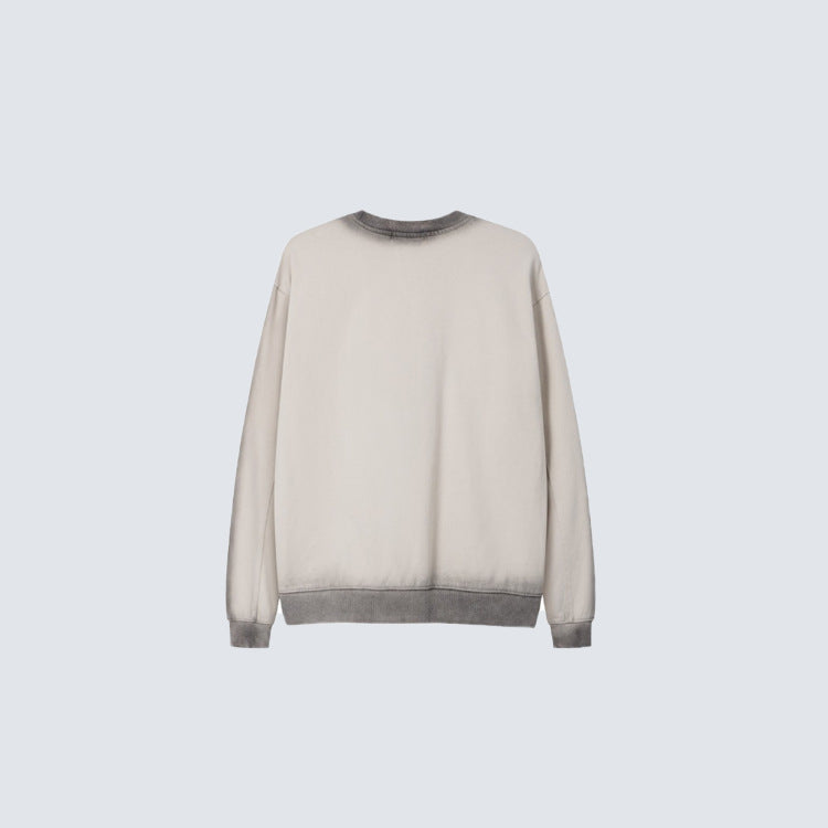 Washed Gradient Letter Embroidery Sweatshirt WN28116
