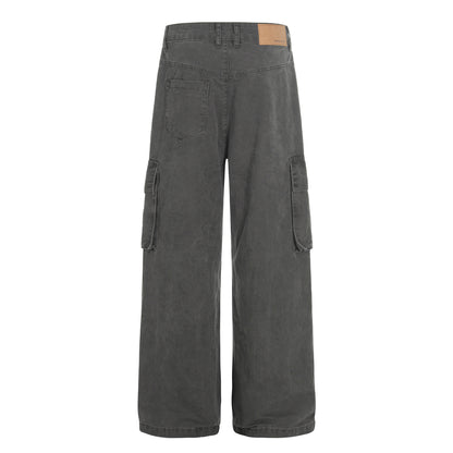 Multi Pocket Studs Wide Leg Cargo Pants WN26136