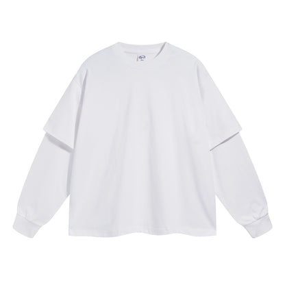 Fake Layered Round Neck Long Sleeve T-Shirt WN7798