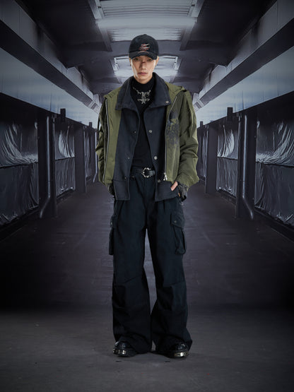 Deconstructed Patchwork Design Multi-Pocket Cargo Pants WN22832