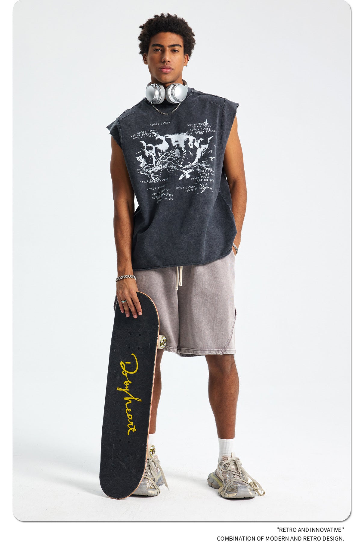 Wax Dye Graphic Print Tank Top WN16262