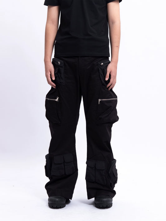 3D Pocket Flare Tapered Cargo Pants WN13680