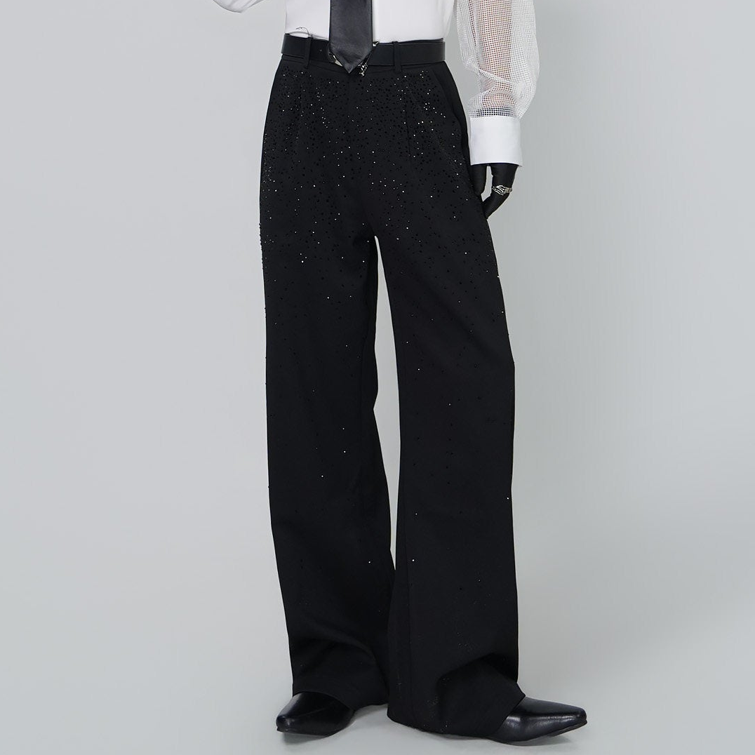Rhinestone Flare Trousers WN24301