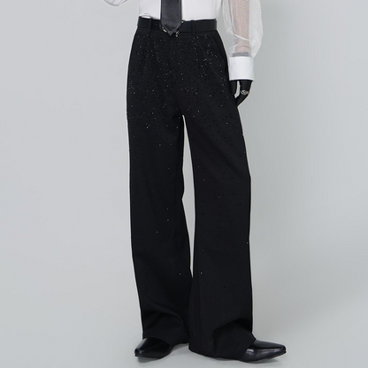 Rhinestone Flare Trousers WN24301