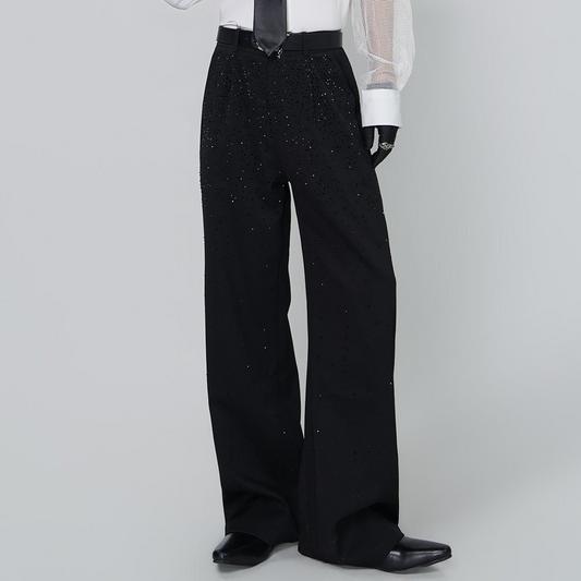 Rhinestone Flare Trousers WN24301