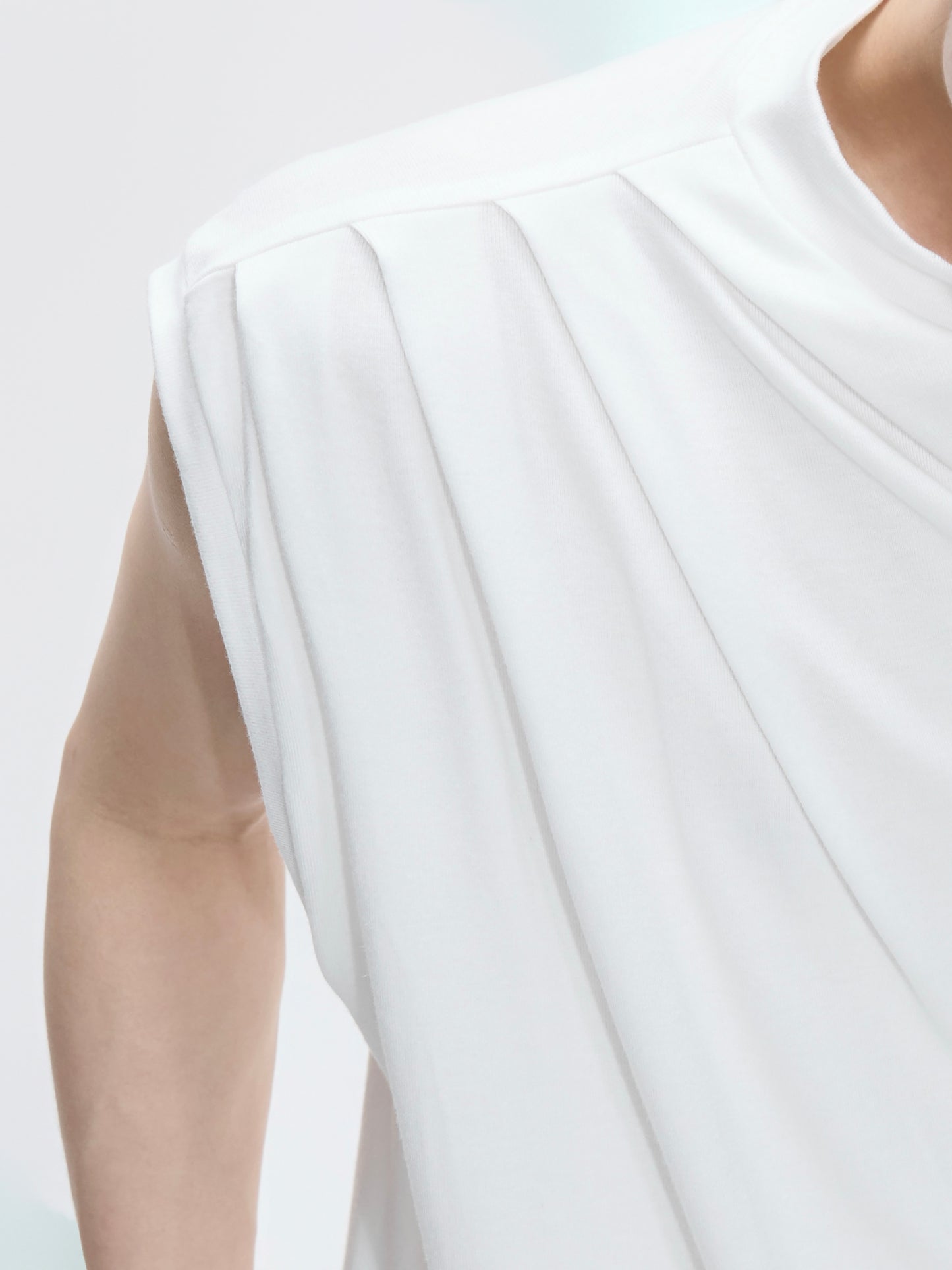 Embroidery Stretch Oversize Sleeveless T-Shirt WN26990