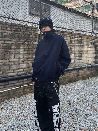 Letter Embroidery Oversize Jacket WN22980