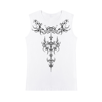 Graphic Print Sleeveless T-Shirt WN15915