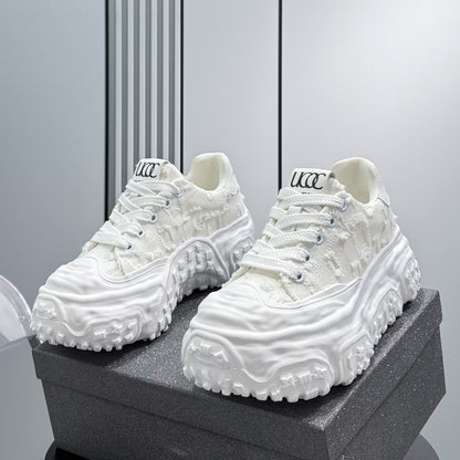 Chunky Platform Canvas Lace-Up Sneakers WN24836