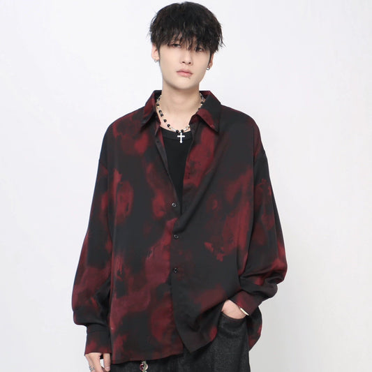 Gradient Tie-Dye Drape Long Sleeve Shirt WN21033