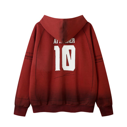 Washed Spray-Paint Letter Print Oversize Pullover Hoodie WN11483