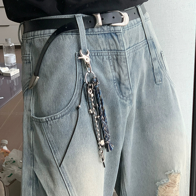 Braided Rope Metal Buckle Keychain WN20421