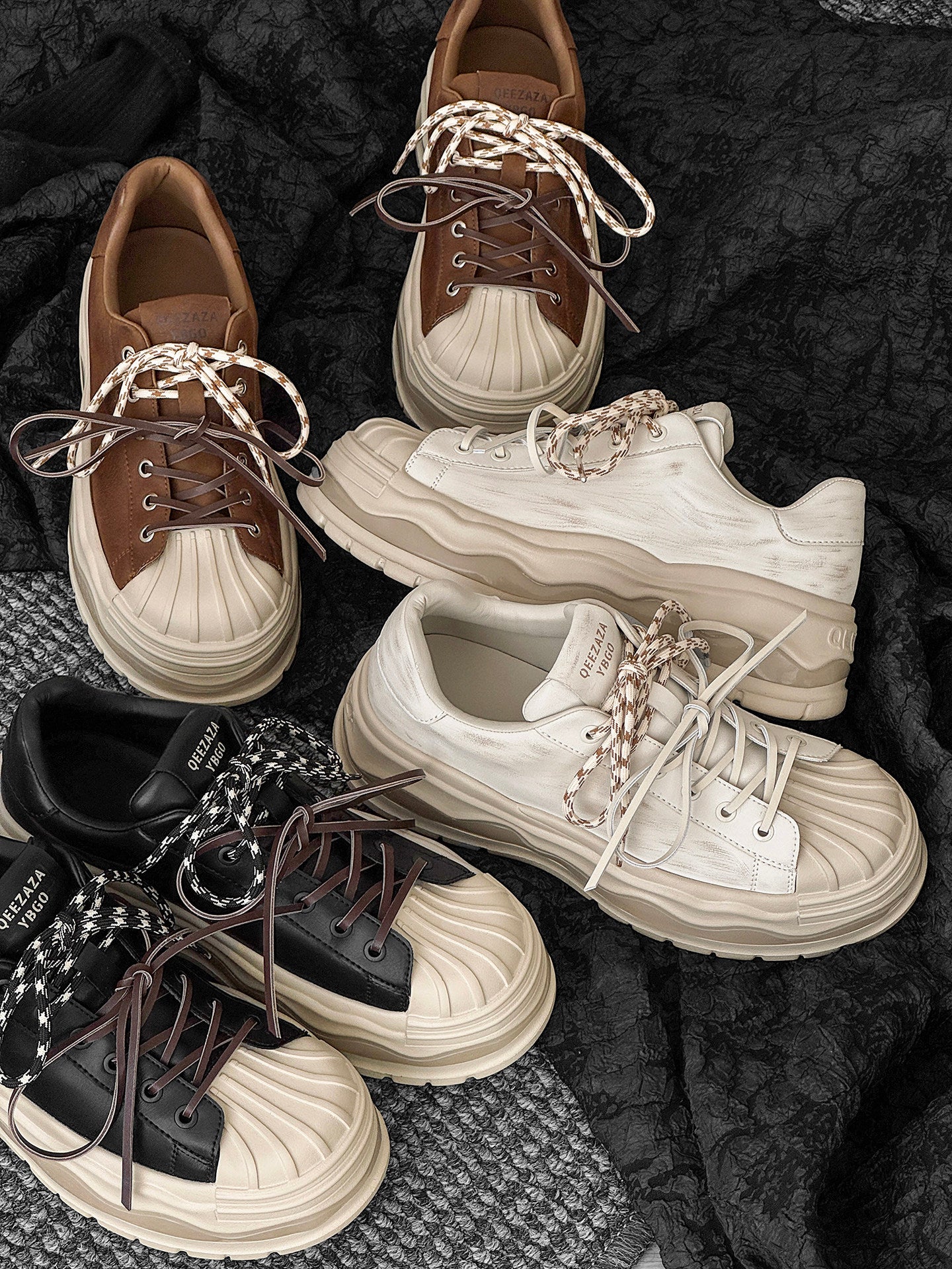Chunky Shell Toe Platform Lace-Up Sneakers WN24517