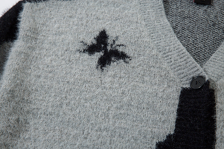 Butterfly Design Oversize Knit Cardigan WN11449