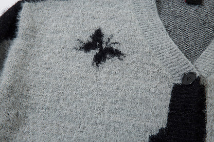 Butterfly Design Oversize Knit Cardigan WN11449