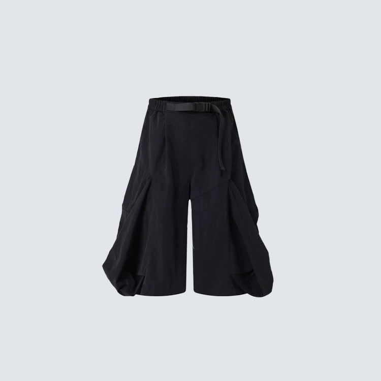 Utility 3D Pocket Wide Leg Cargo Half Pants WN27888
