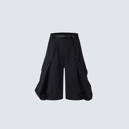 Utility 3D Pocket Wide Leg Cargo Half Pants WN27888