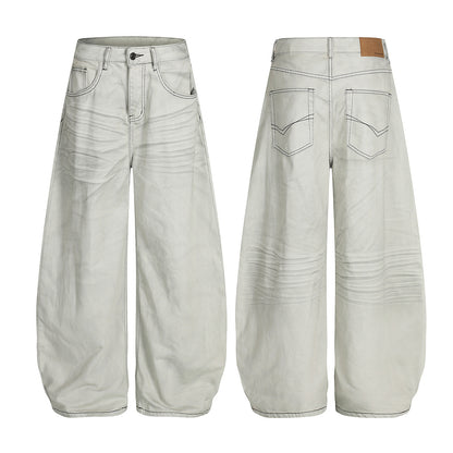 Washed Wide Leg Denim Jeans WN25437