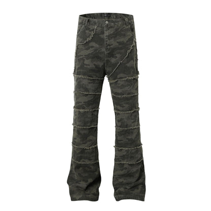 Camouflage Flare Denim Jeans WN16190