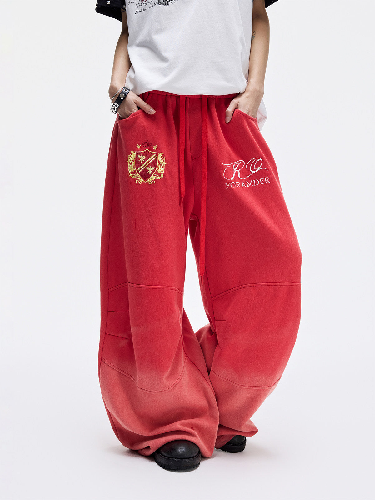 Logo Embroidery Wide Leg Sweatpants WN27267