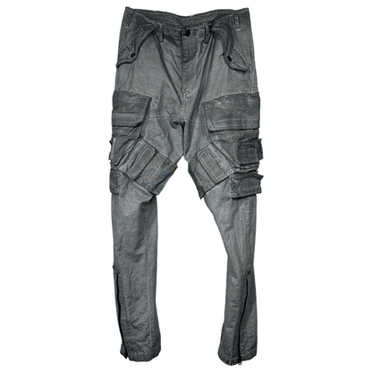 Washed Deconstructed Design Cargo Pants WN21985