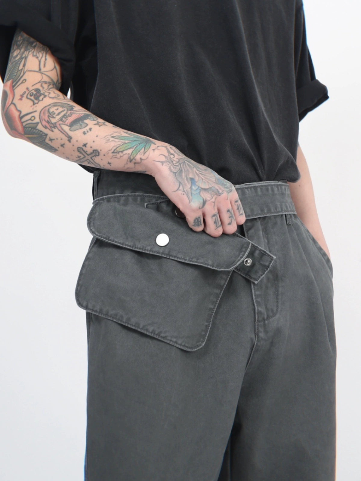 Waist Bag Micro Flare Workwear Pants WN5243