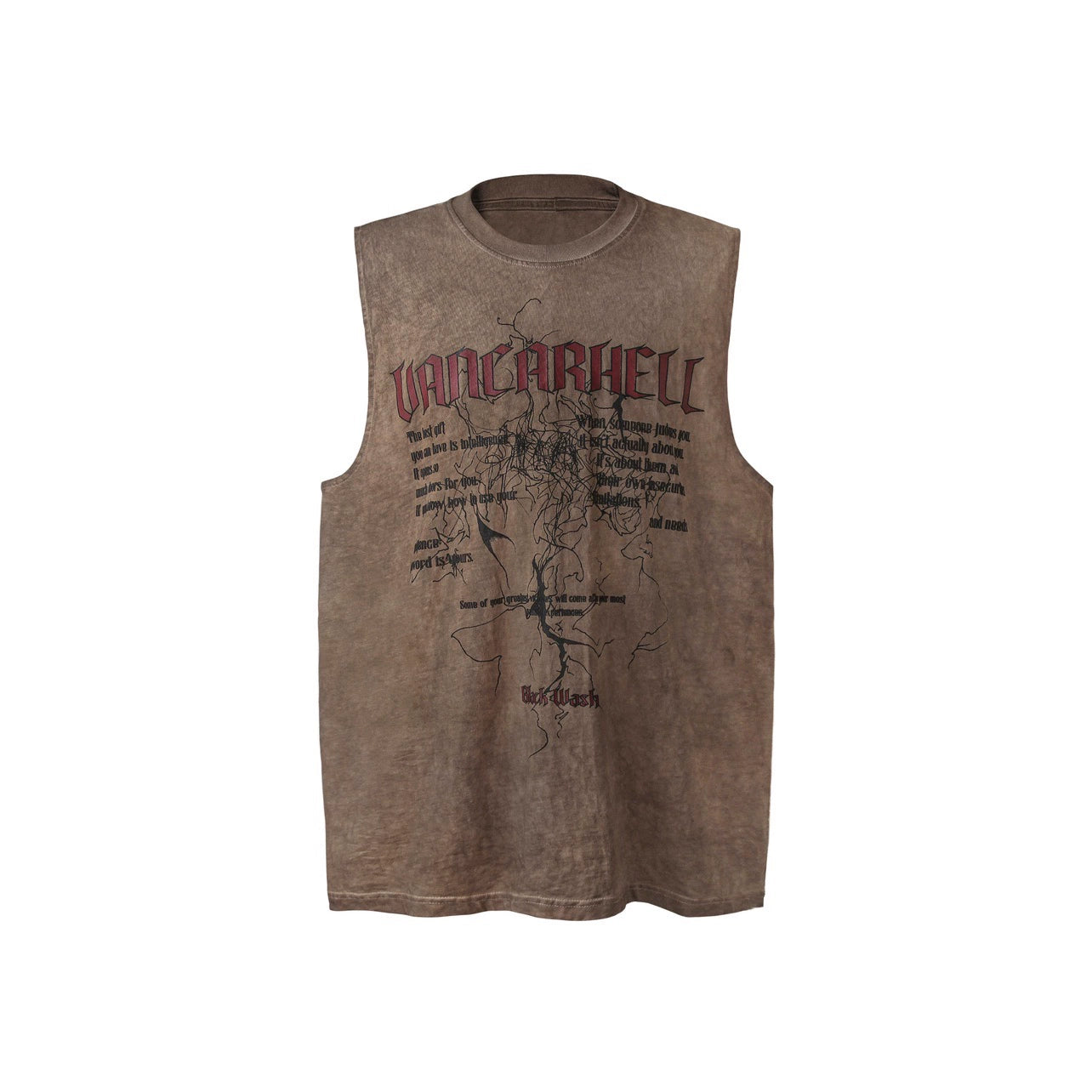 Graffiti Print Washed Sleeveless T-shirt WN6556