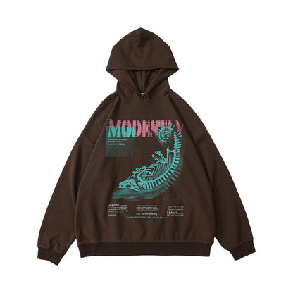 Washed Large Print Oversize Hoodie WN12494