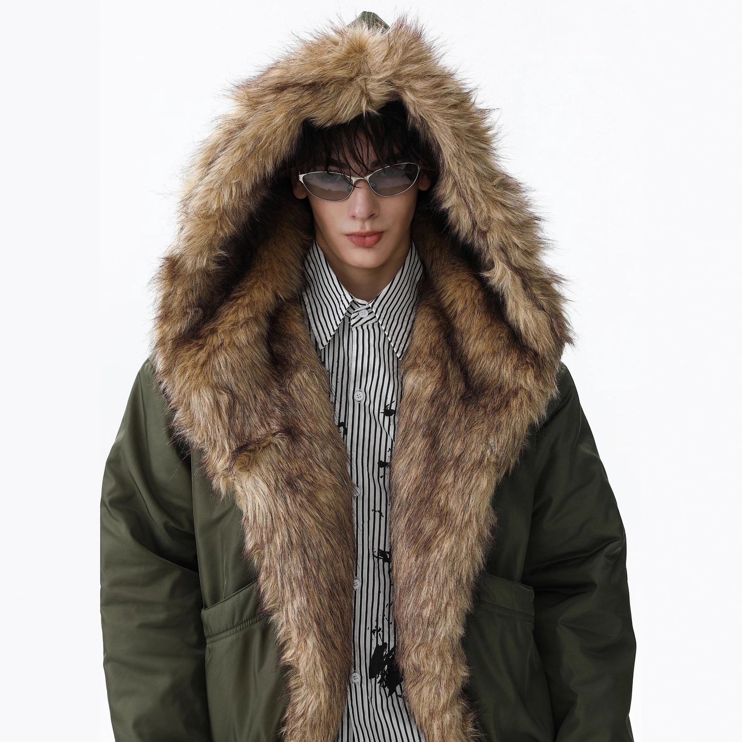 Fake Fur Trim Hooded Puffer Jacket WN21868