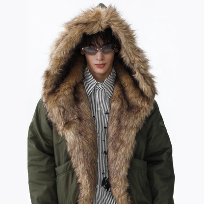 Fake Fur Trim Hooded Puffer Jacket WN21868