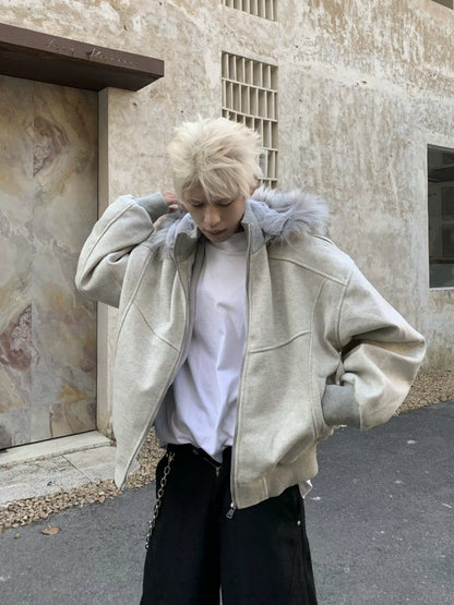 Fake Fur-Collar Zipper Padded Jacket WN22182