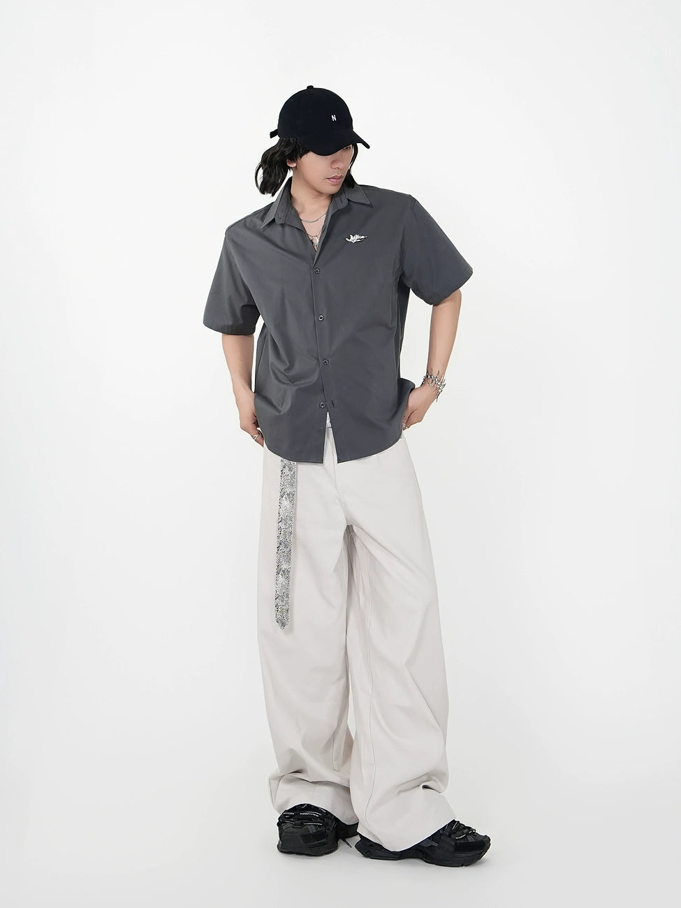 Metal Detail Short Sleeve Shirt WN17391