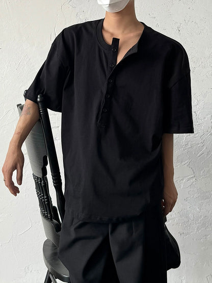 Henley Neck Short Sleeve T-Shirt WN19970
