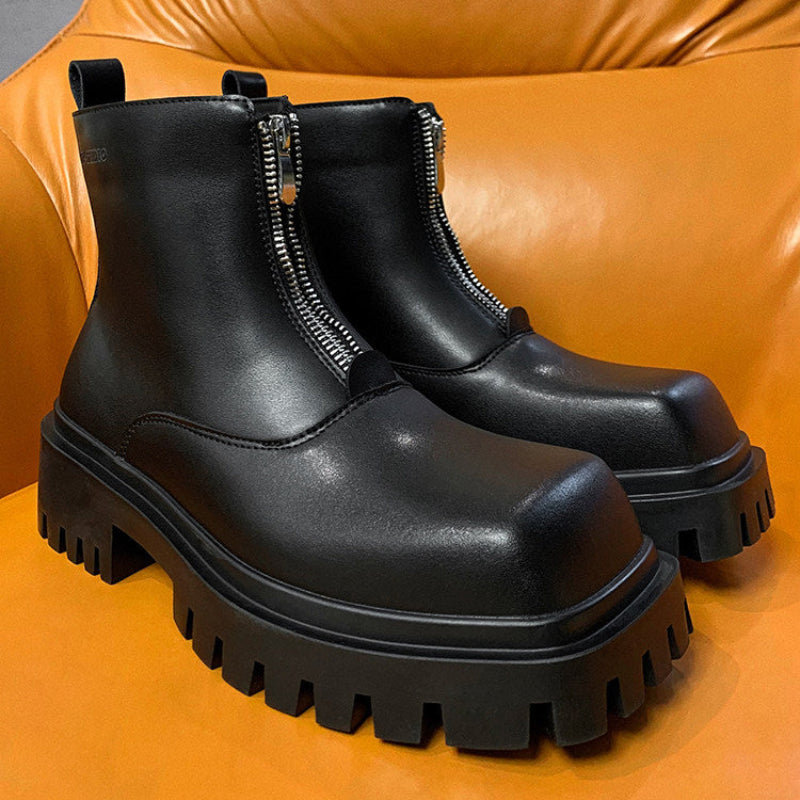Front Zipper Combat Boots WN25054