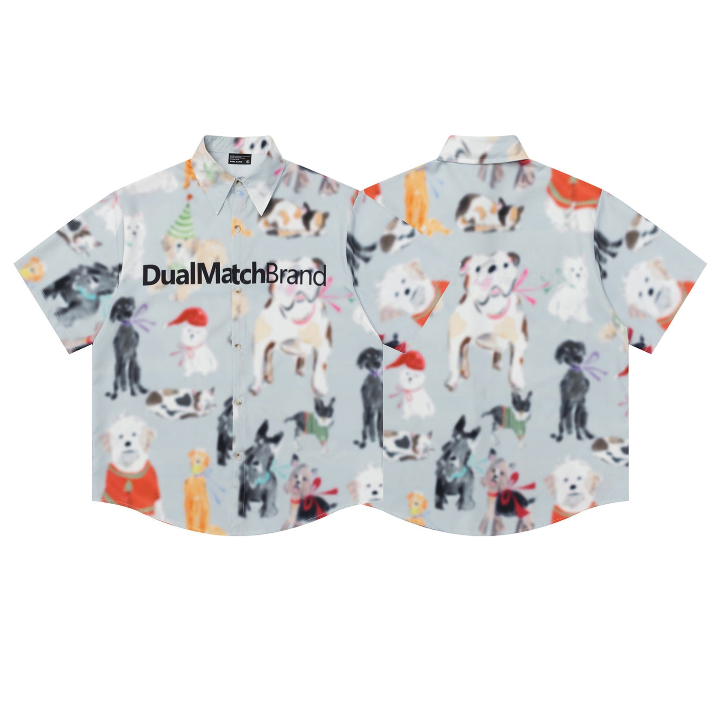 Dog All-Over Print Oversize Short Sleeve Shirt WN26858