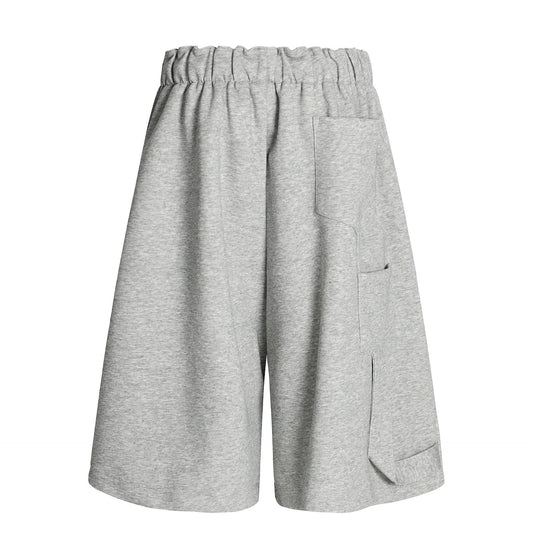 Pleats Panel Wide Leg Half Sweatpants WN26091
