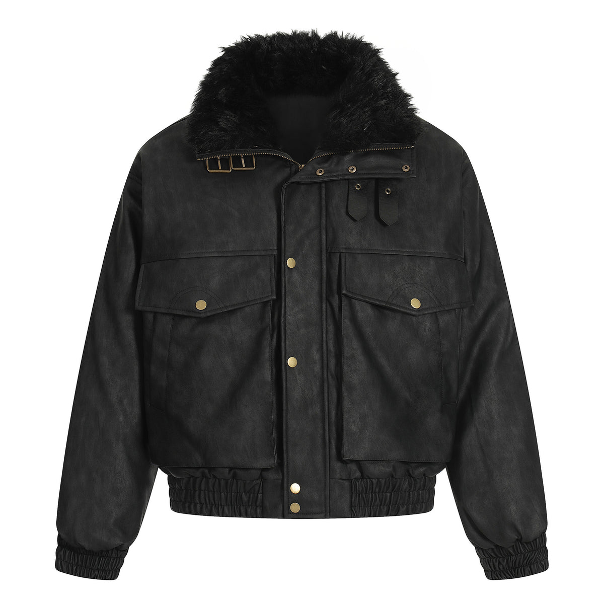 Fake Fur Collar Cropped Utility Jacket WN28023
