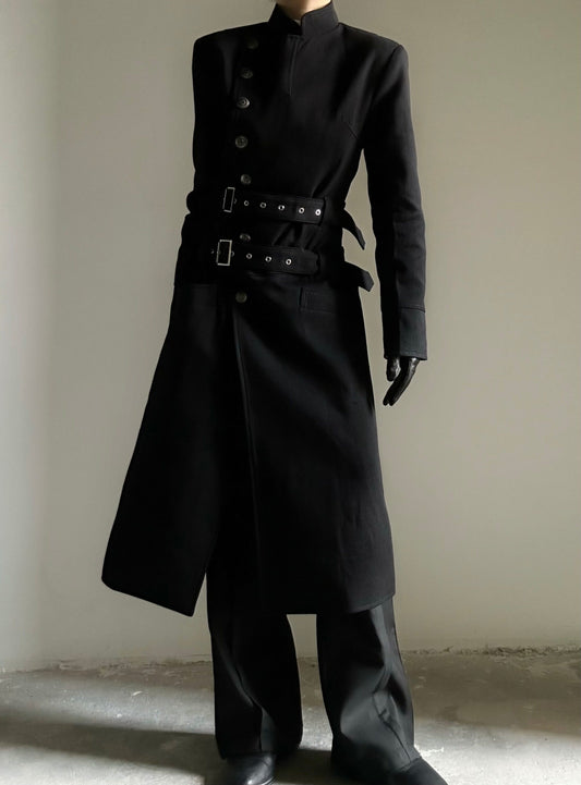 Structured Shoulder Belted Waist-Shaping Coat WN23145