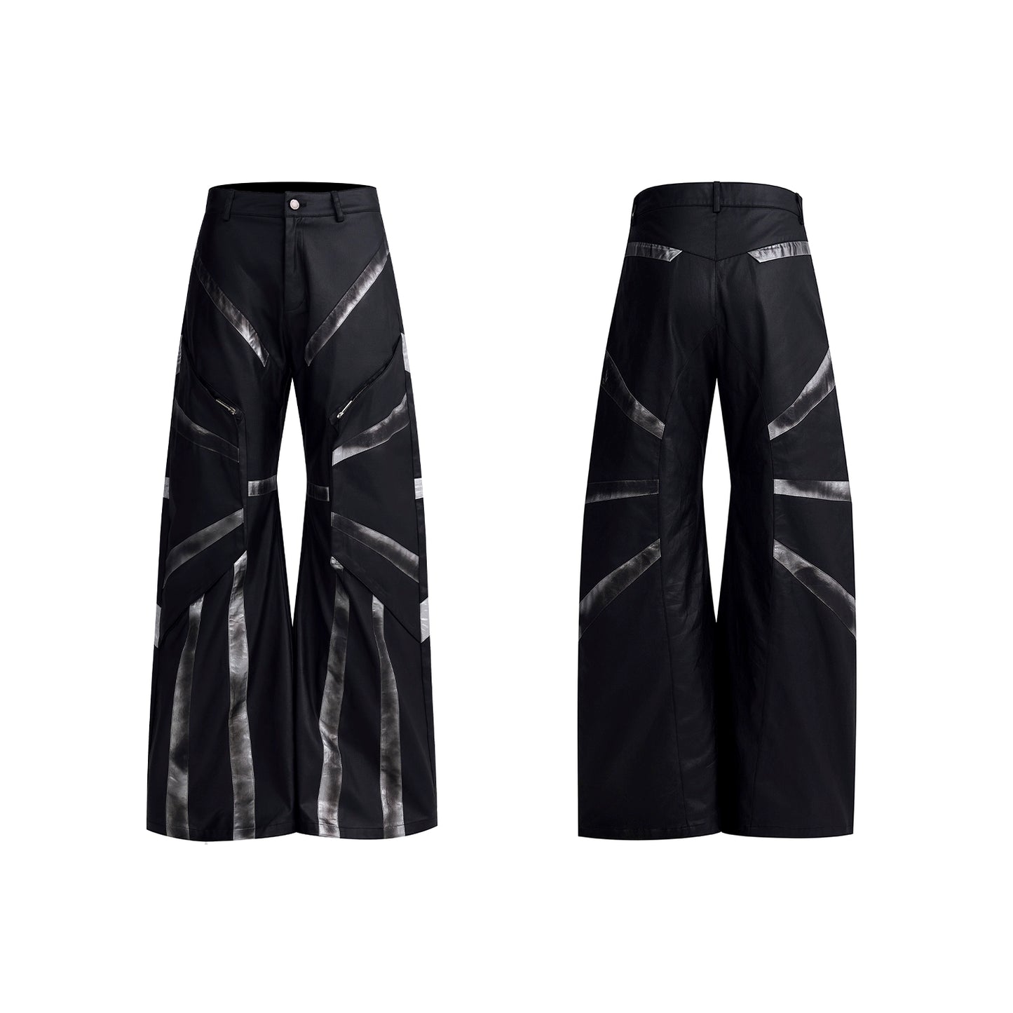 Patchwork Oversize PU Leather Jacket & PU Leather Pants Setup WN20510