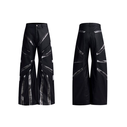 Patchwork Oversize PU Leather Jacket & PU Leather Pants Setup WN20510