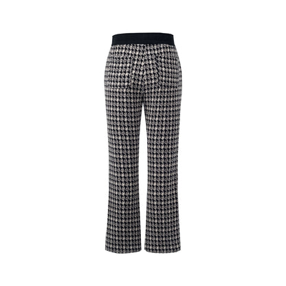 Houndstooth Hooded Zipper Jacket & Micro Flare Pants Setup WN21011