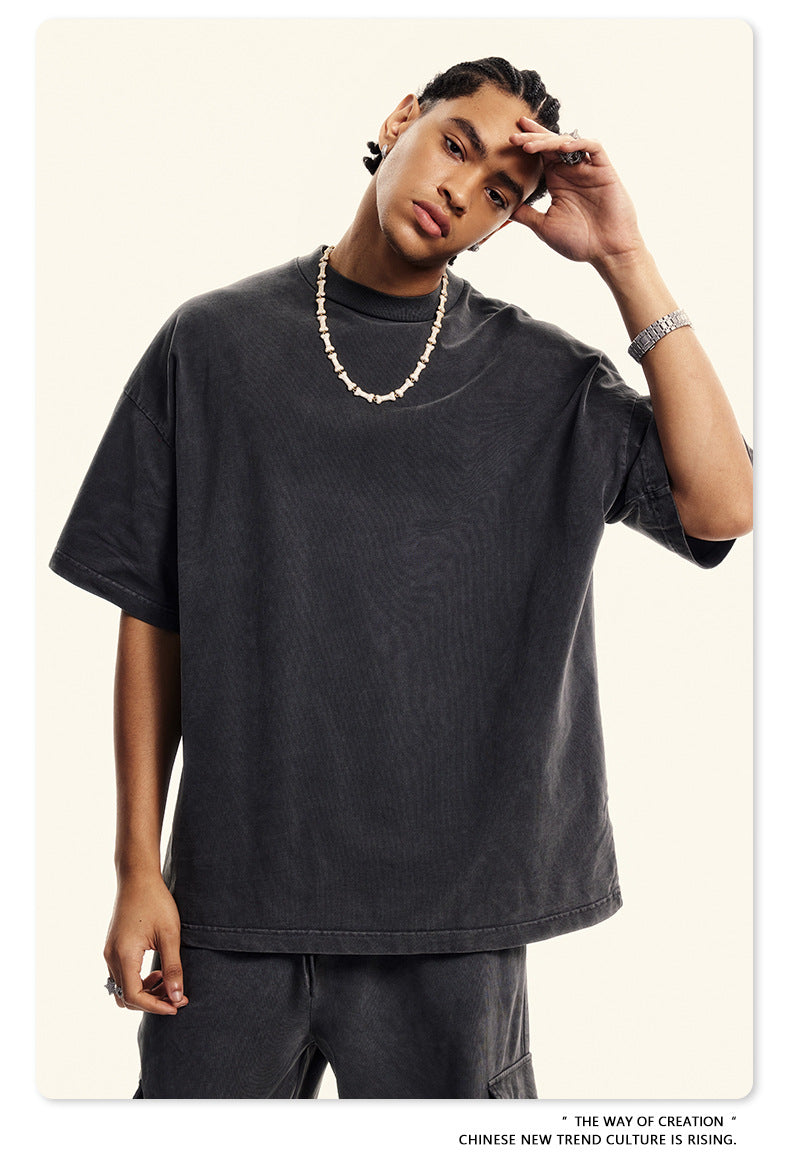 Washed Oversize Short-sleeve T-shirt WN6454