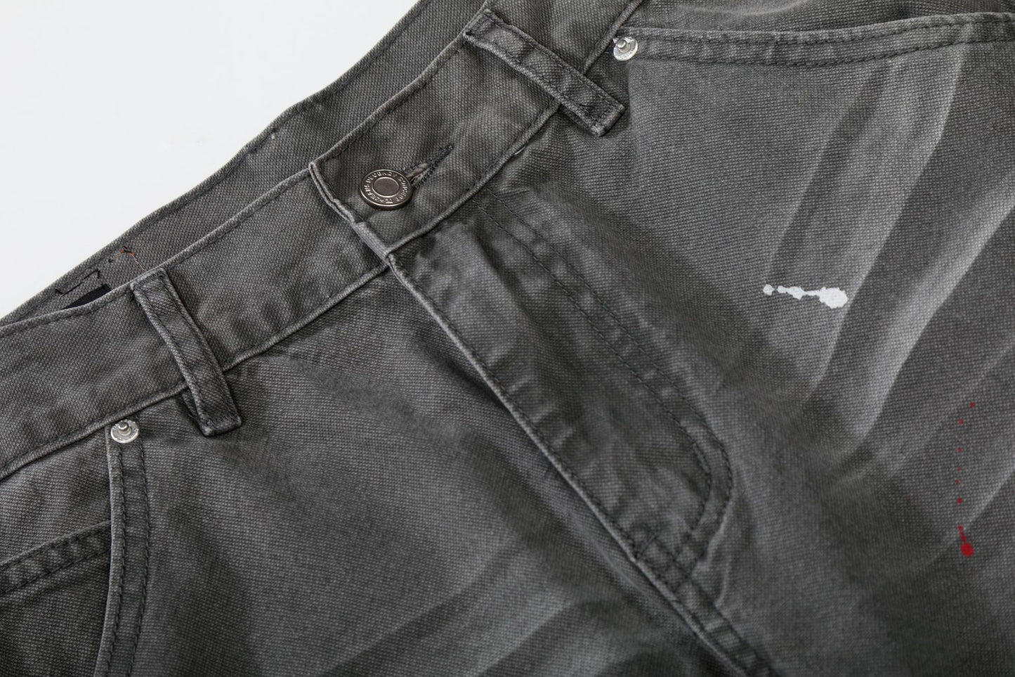 Whisker Ink Splash Curved Wide Leg Denim Jeans WN26157