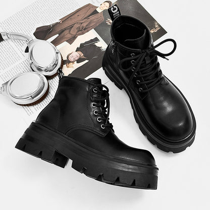 Lace Up Thick Sole Short Boots WN24562