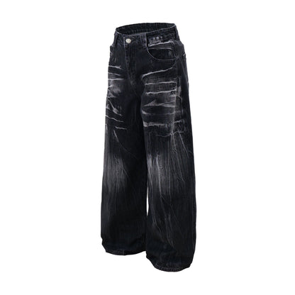 Tie Dye Wide-Leg Straight Denim Jeans WN6950