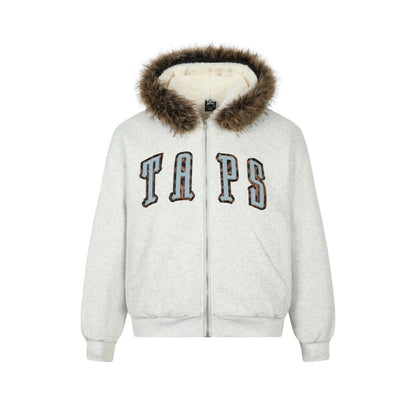 Patch Embroidery Fleece Lining Zipper Hoodie WN21933