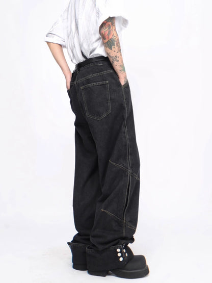 Wide-Leg Straight Denim Jeans WN6953