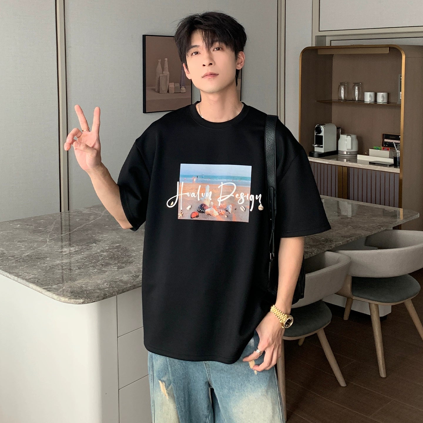 Print Oversize Short Sleeve T-Shirt WN20437